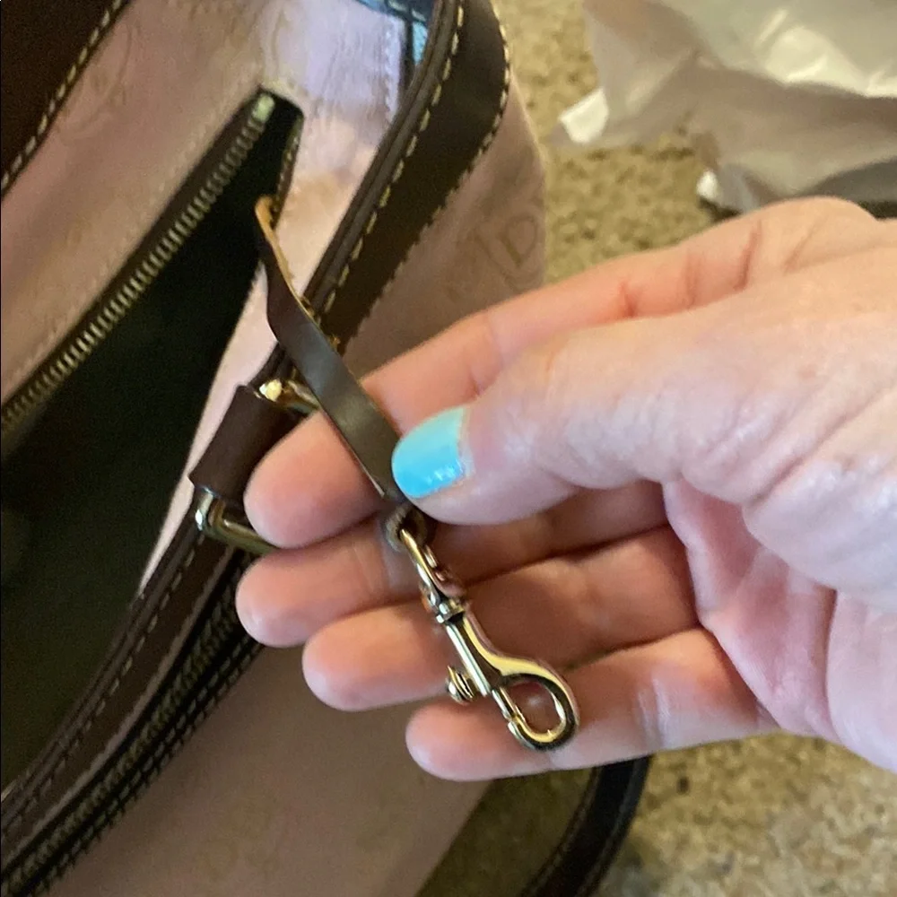 Dooney & Bourke Pink and Brown East/West Shoulder Bag - Picture 6 of 9